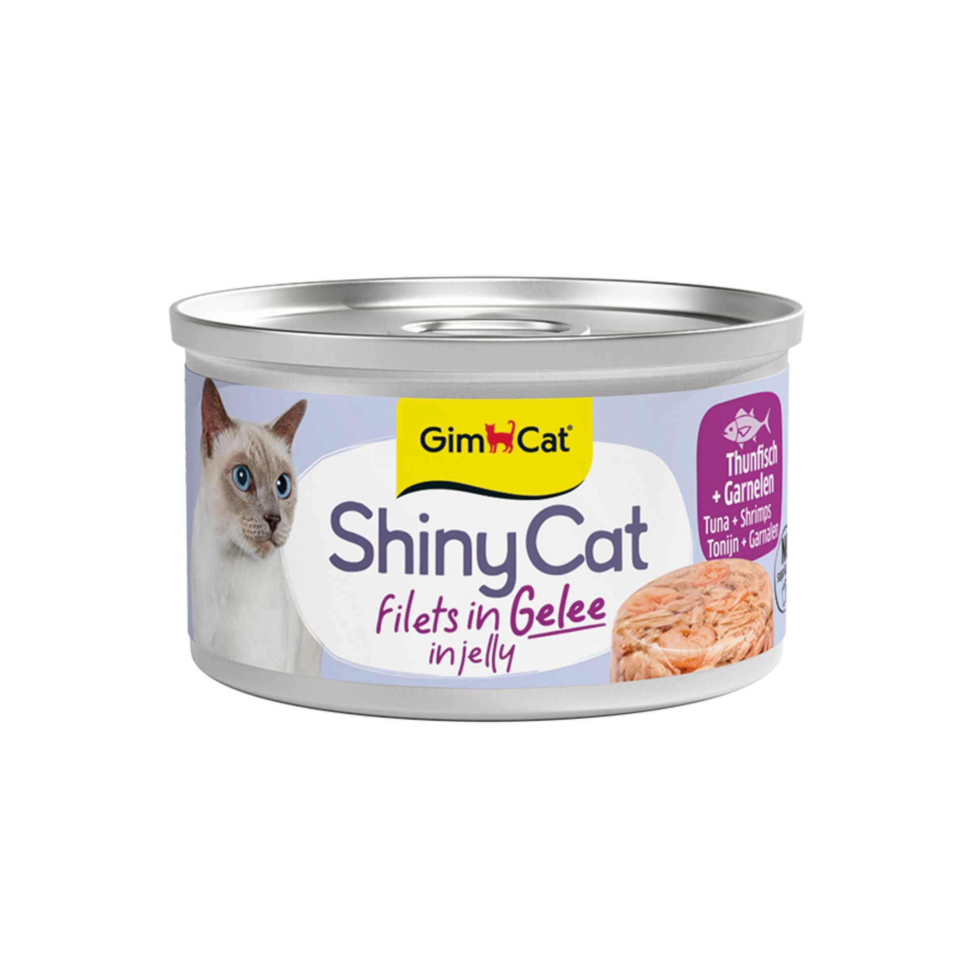 GimCat ShinyCat Filets in Gelee Thunfisch & Garnelen Katzenfutter, 70 g
