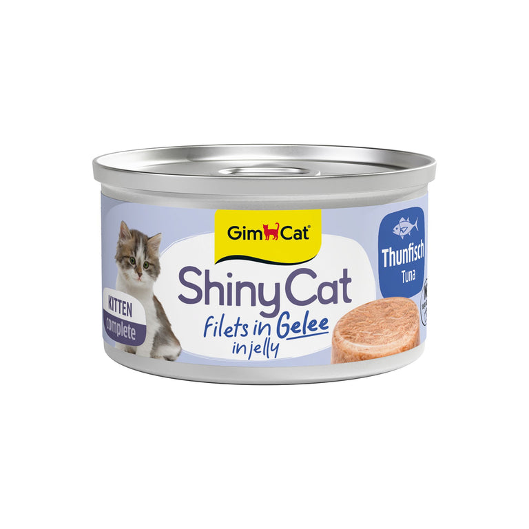 GimCat ShinyCat Kitten complete Filets in Gelee Thunfisch Katzenfutter, 70 g