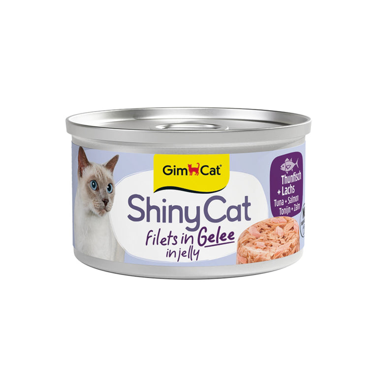 GimCat ShinyCat Filets in Gelee Thunfisch & Lachs Katzenfutter, 70 g