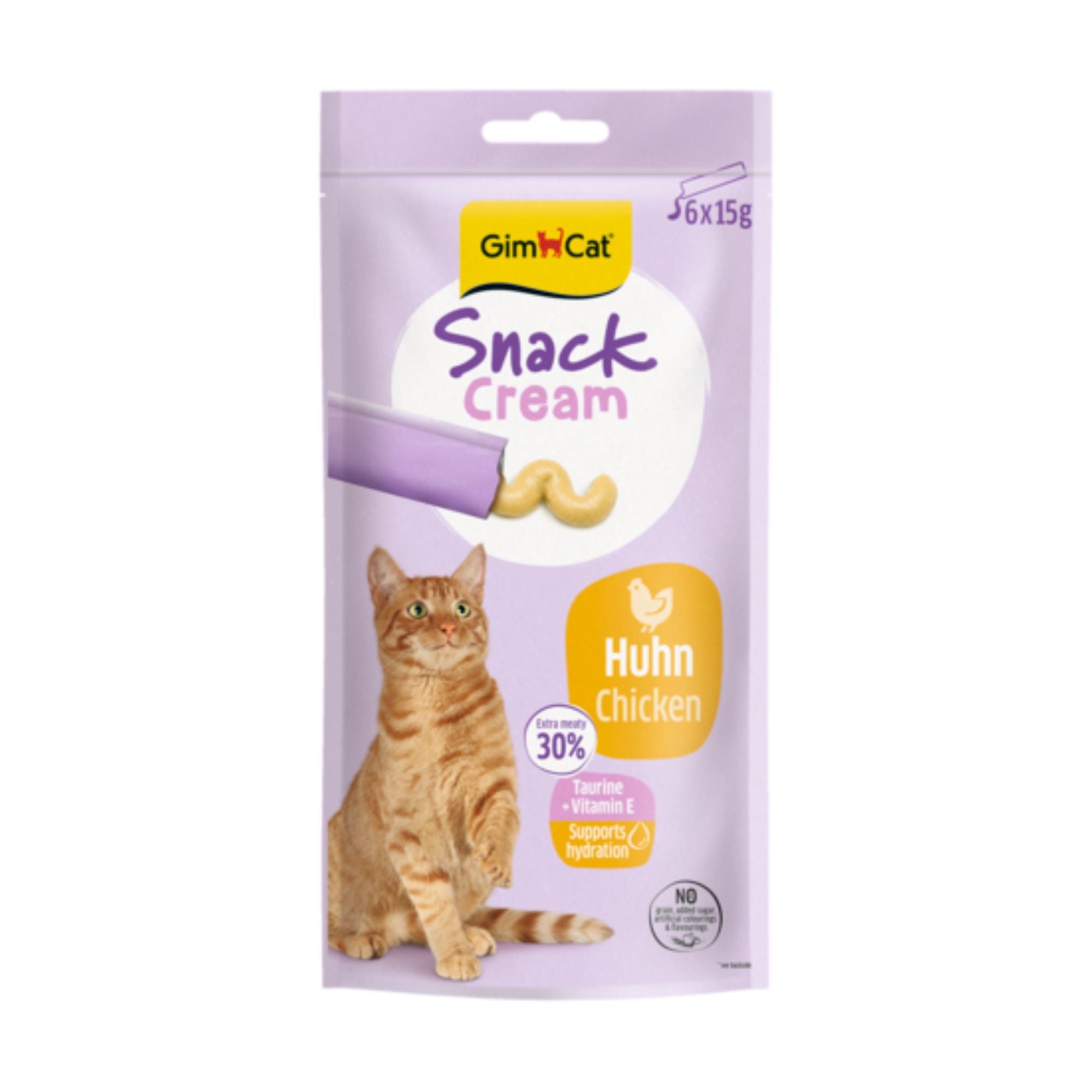 GimCat Snack Cream Huhn Katzensnack, 6 x 15 g