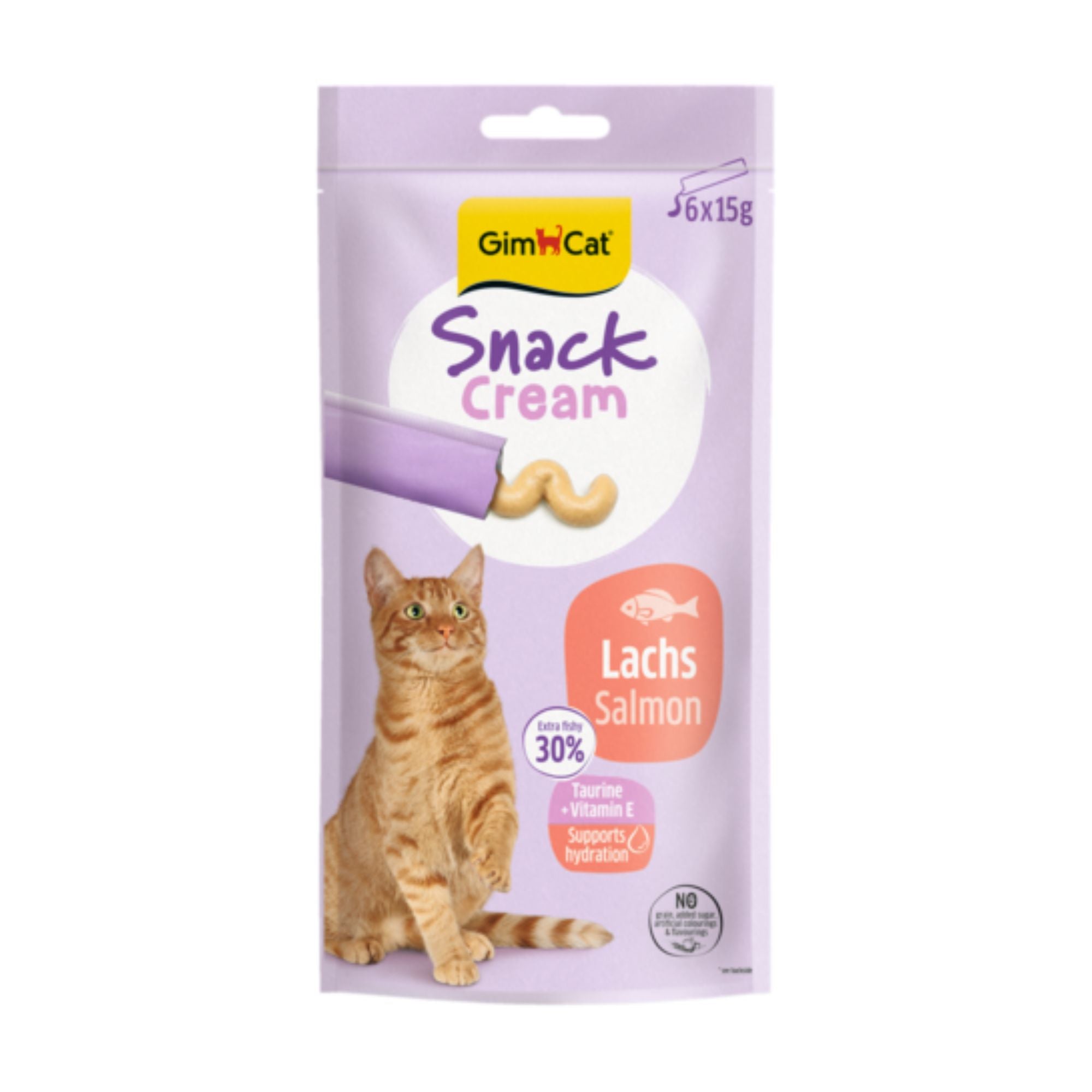 GimCat Snack Cream Lachs Katzensnack, 6 x 15 g