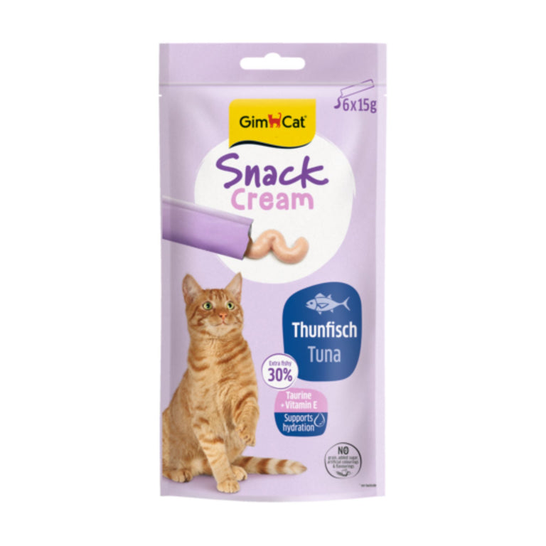 GimCat Snack Cream Thunfisch Katzensnack, 6 x 15 g