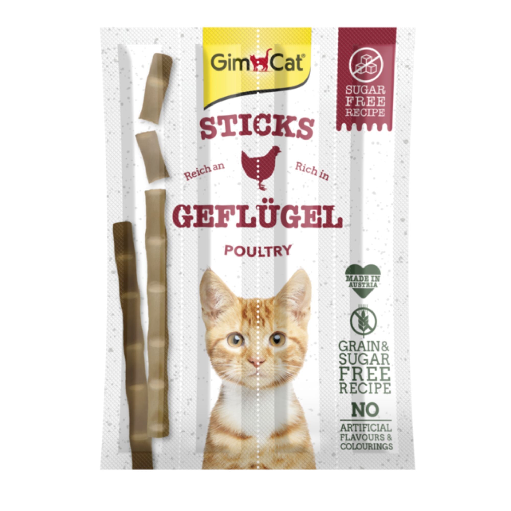 GimCat Sticks mit Geflügel Katzensnack, 4 Stück