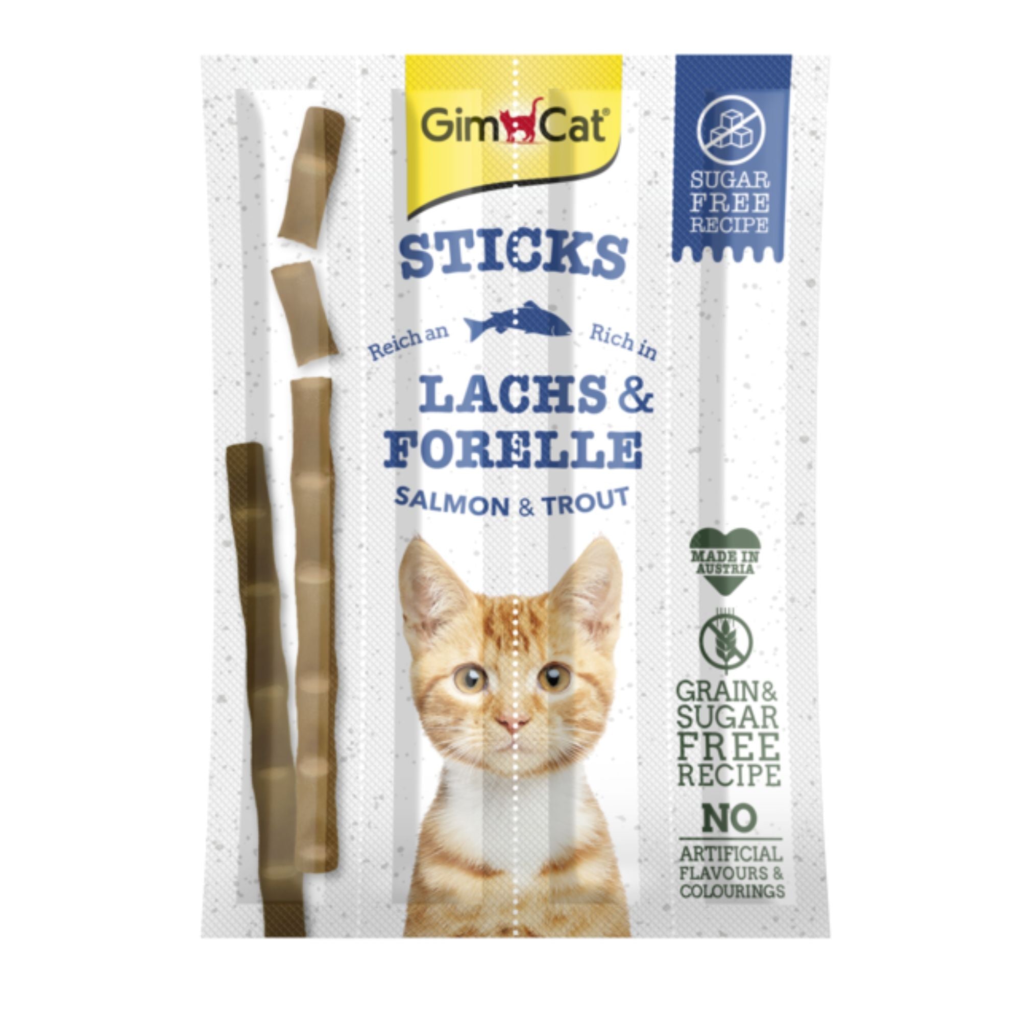 GimCat Sticks mit Lachs & Forelle Katzensnack, 4 Stück