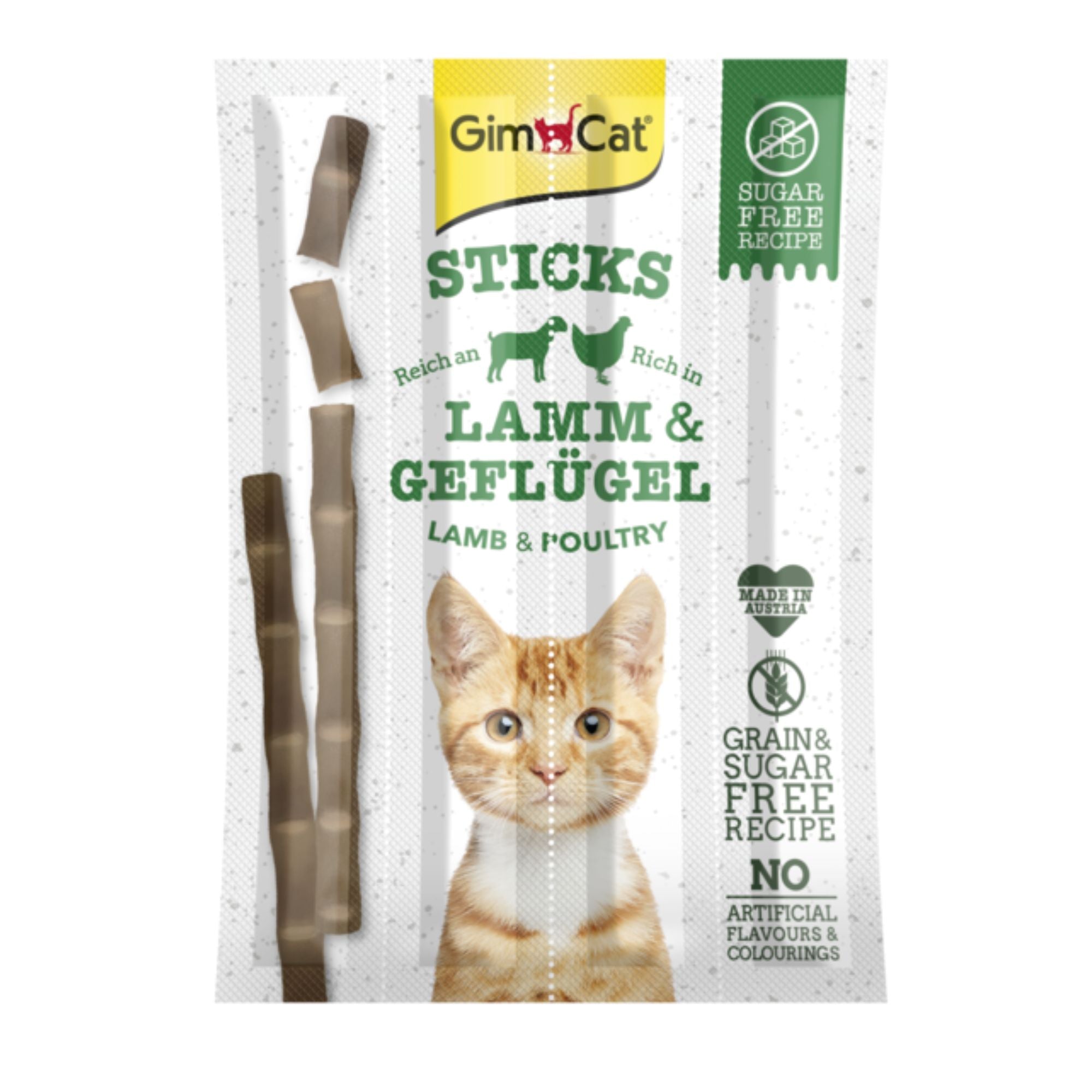 GimCat Sticks Lamm & Geflügel Katzensnack, 4 Stück