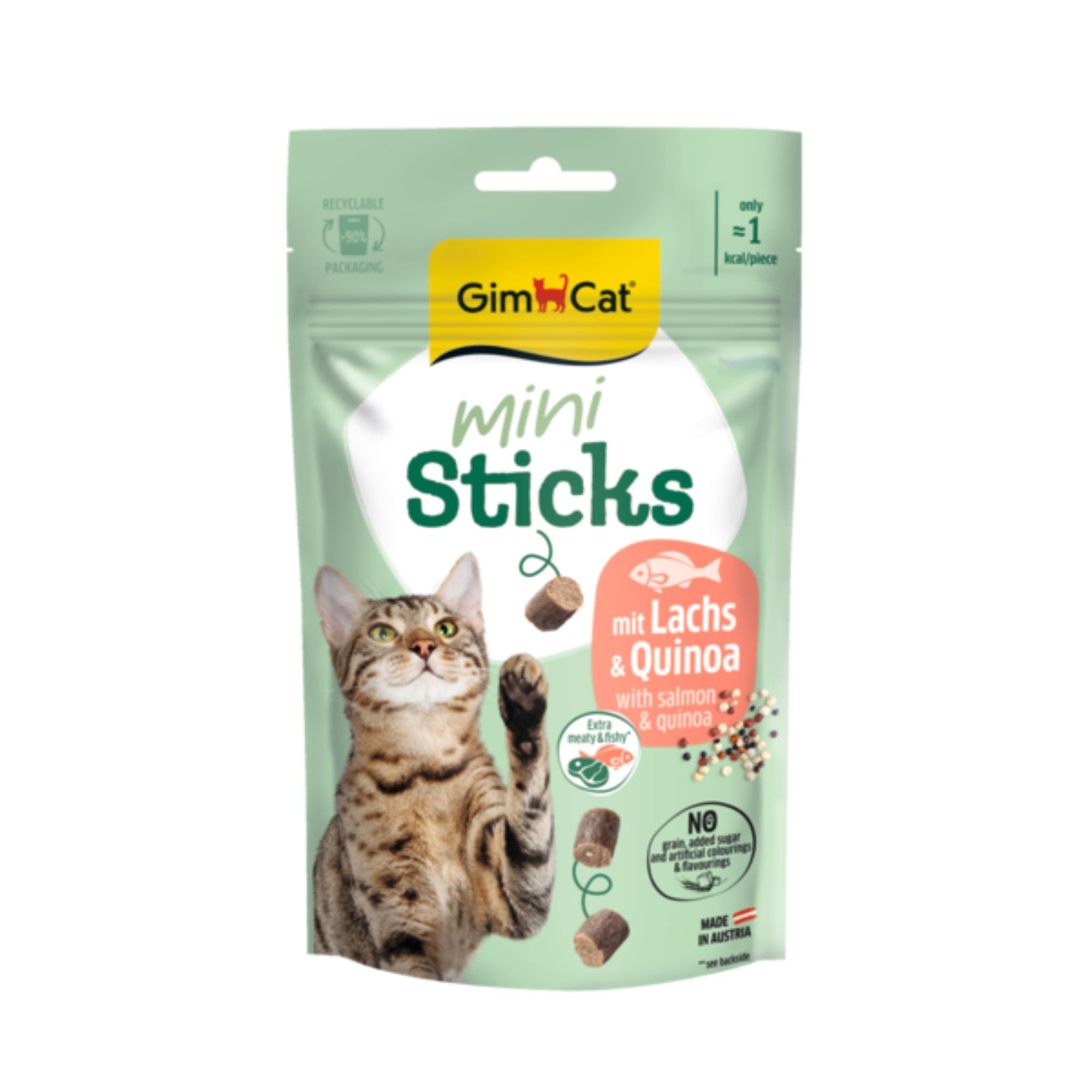 GimCat Mini Sticks Lachs & Quinoa Katzensnack, 50 g