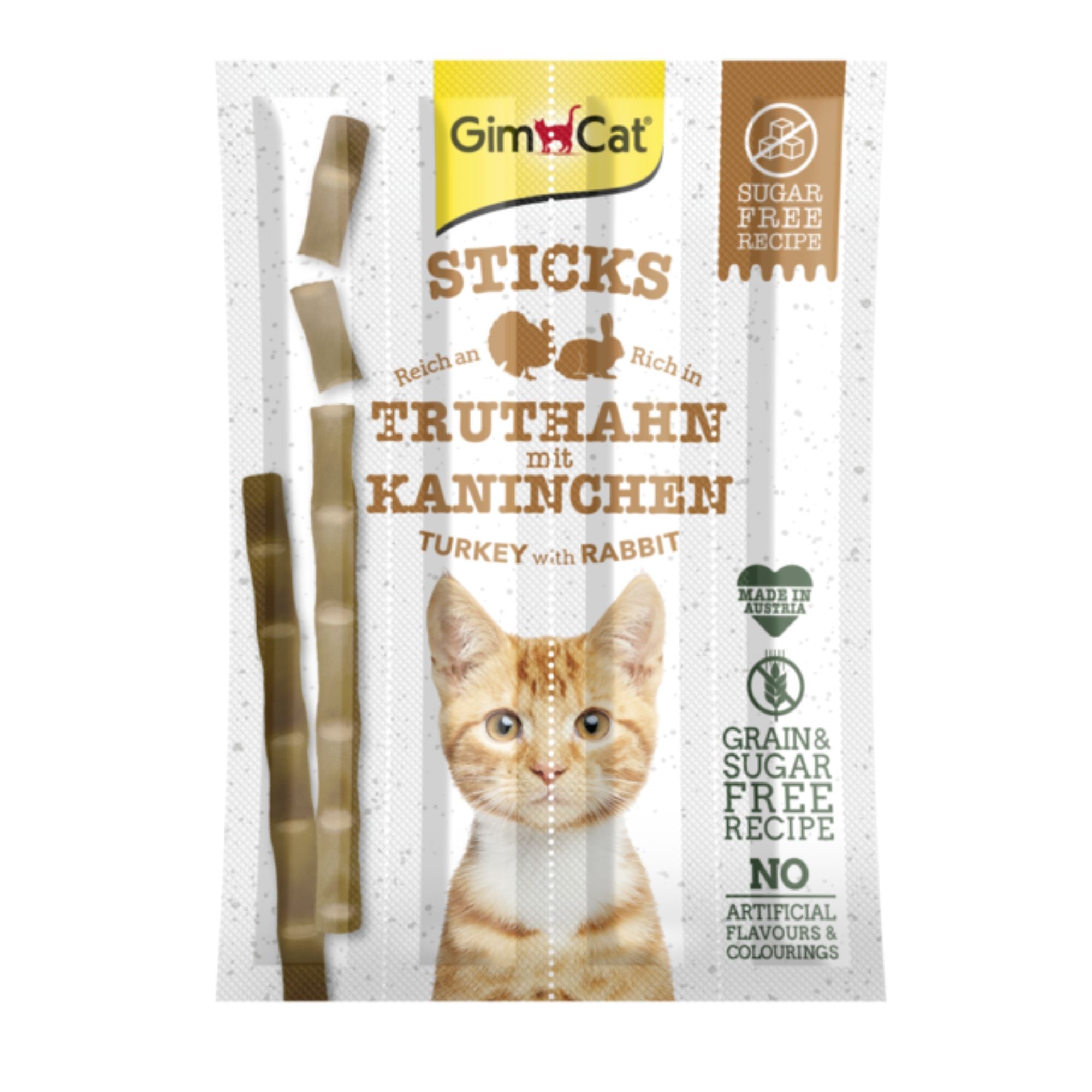 GimCat Sticks Truthahn & Kaninchen Katzensnack, 4 Stück
