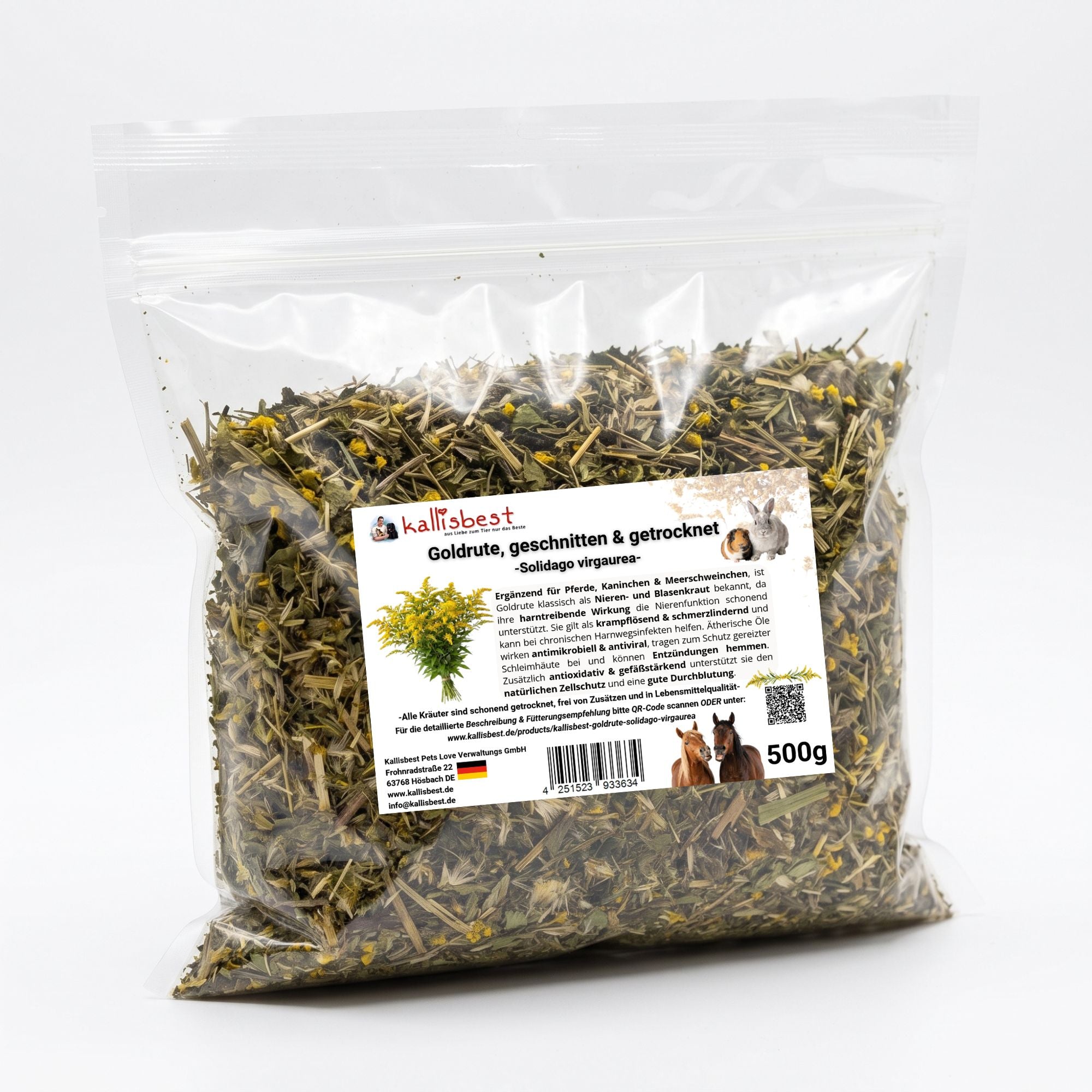 Goldrute geschnitten getrocknet – Nierenkraut für Kaninchen, Meerschweinchen & Pferde