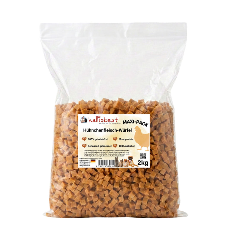 Chicken Meat Cubes Soft Grain Free Maxipack Trainees Snack for Dogs and Cats