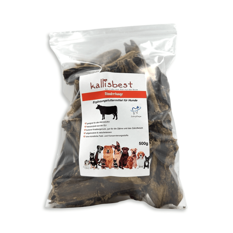 Rinderlungen Stücke / Streifen, für Hunde, im Ofen schonend getrocknet - Kallisbest