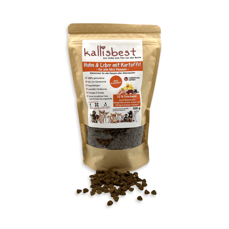 Huhn & Leber mit Kartoffel für Mini Hunderassen, (Neue Rezeptur ohne Innereien) - Kallisbest