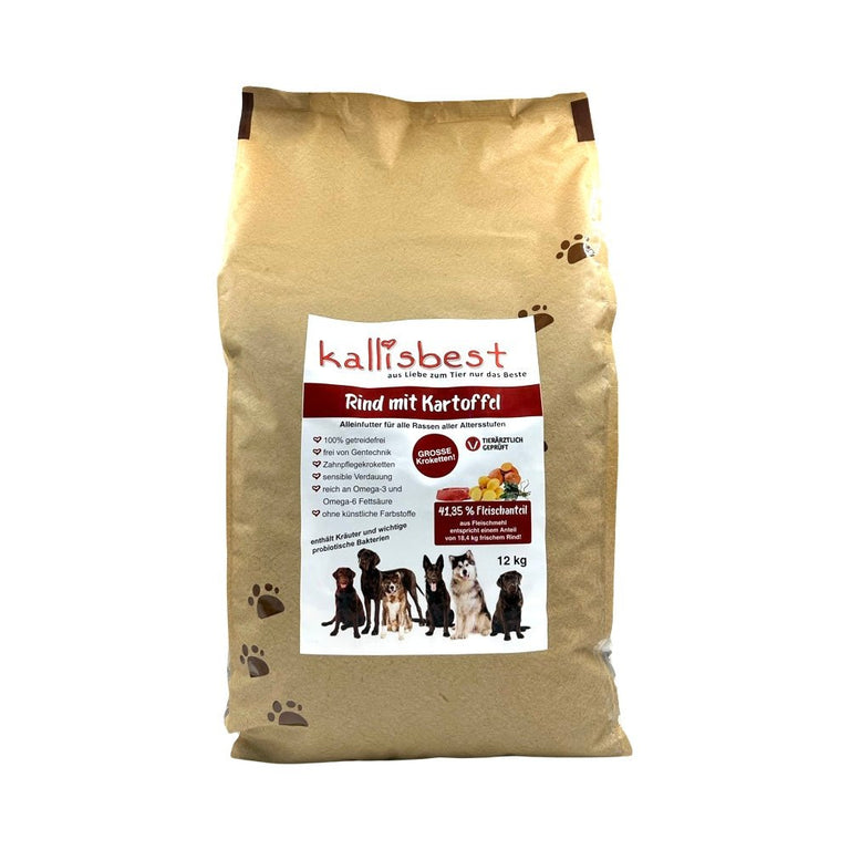 Rind mit Kartoffel Große Kroketten für Hunde - Kallisbest