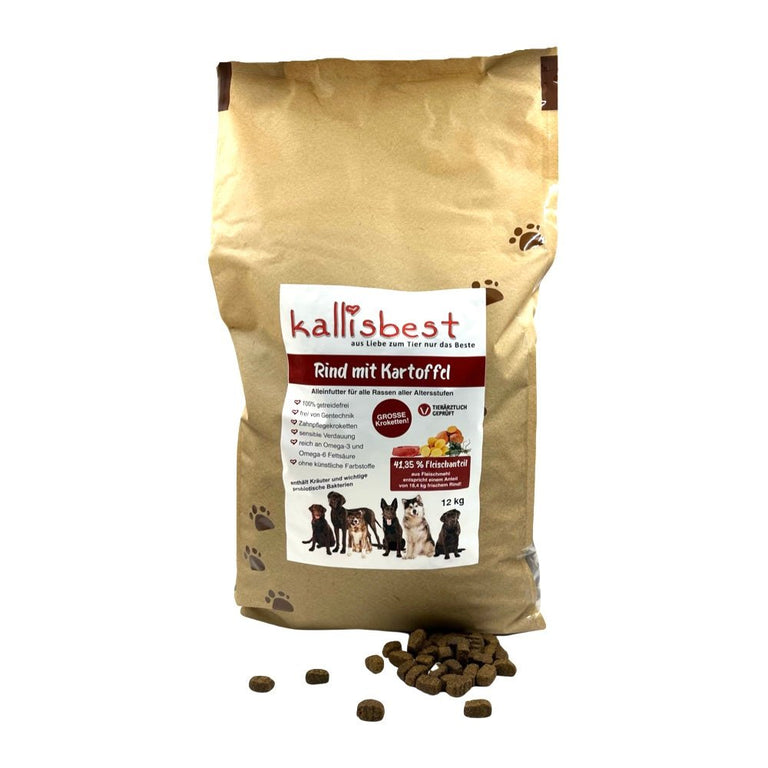 Rind mit Kartoffel Große Kroketten für Hunde - Kallisbest