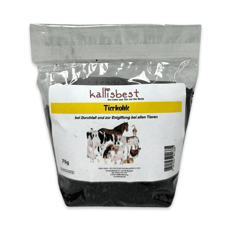 Pflanzenkohle zur Entgiftung für alle Tiere 70g Beutel ( Reine Kohle in Pulverform) Aktivkohle - Kallisbest