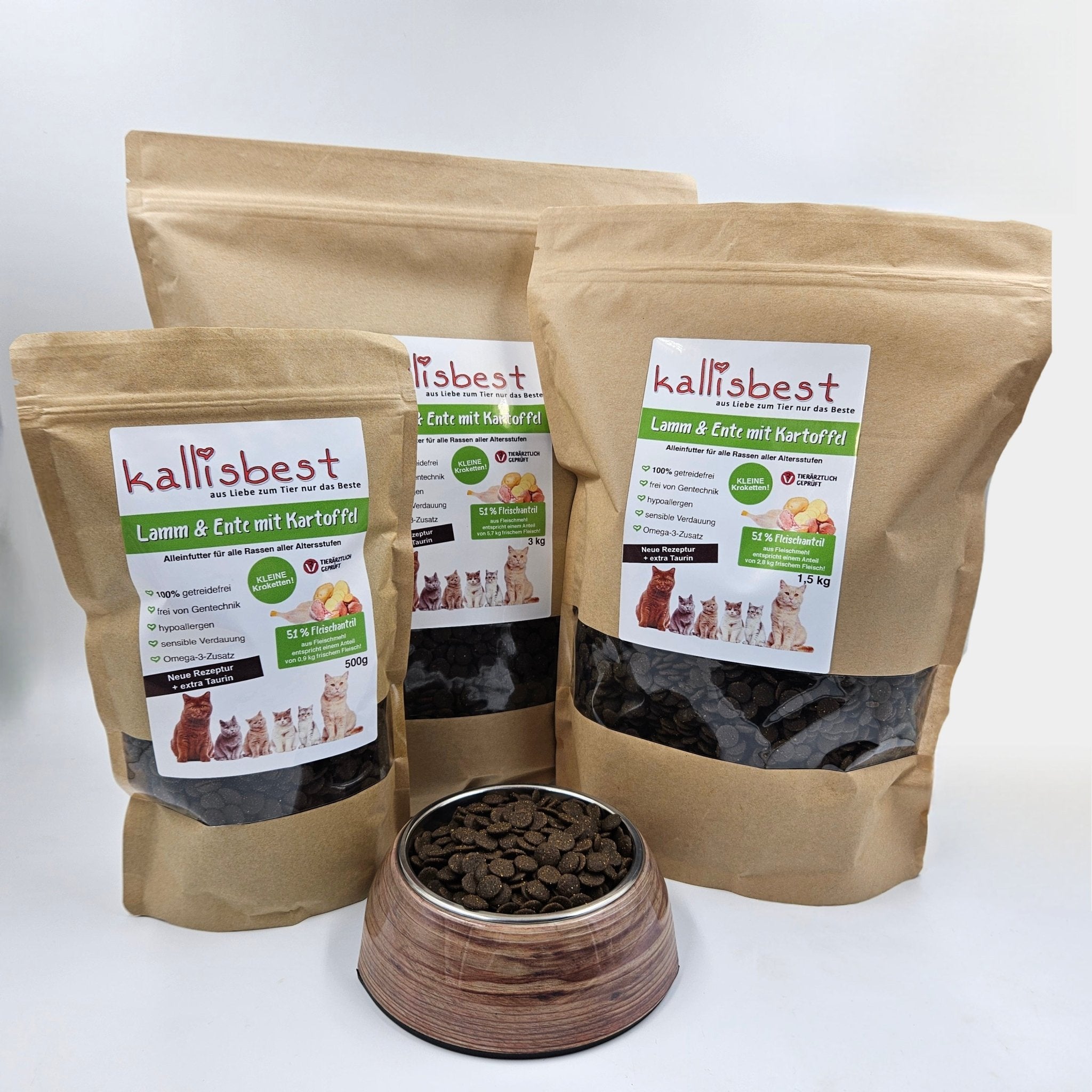 Lamm & Ente mit Kartoffel für Katzen (Neue Rezeptur ohne Innereien und extra Taurin) - Kallisbest