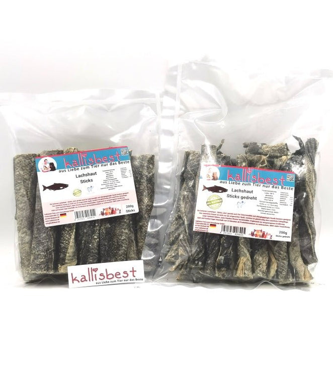 NEU Lachshaut, Sticks & gedreht 100% Lachs - Kallisbest