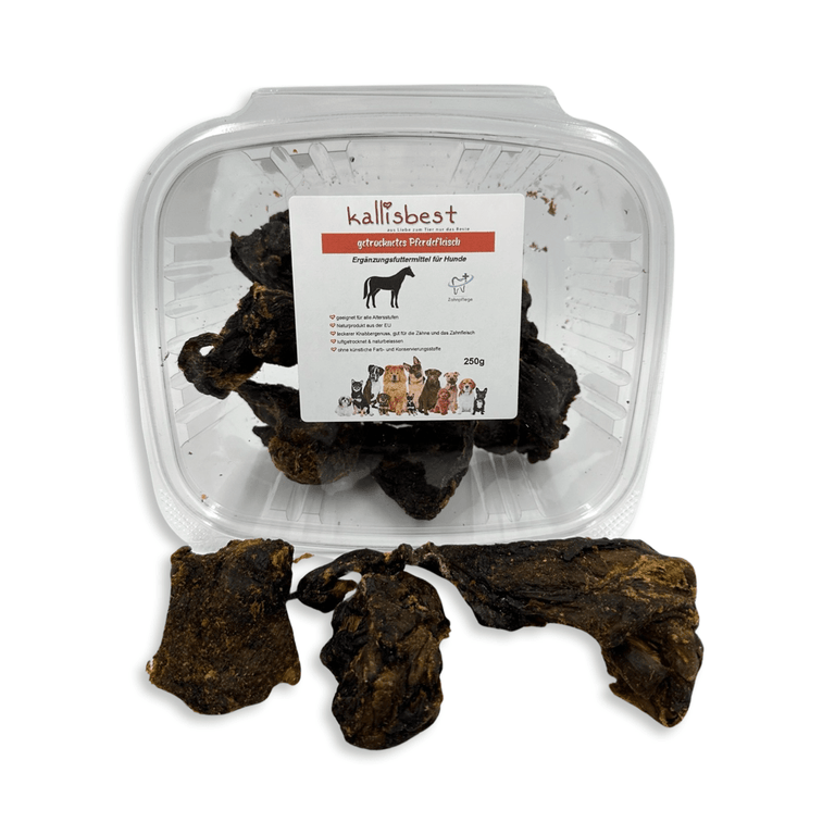 Pferdefleisch , schonend im Ofen getrocknet, Naturprodukt EU - Kallisbest