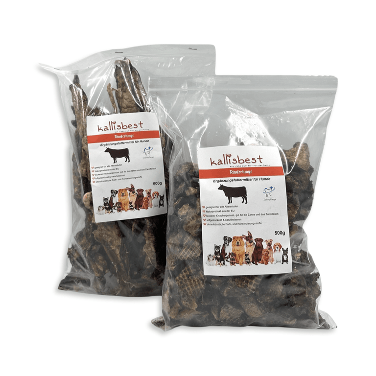 Rinderlungen Stücke / Streifen, für Hunde, im Ofen schonend getrocknet - Kallisbest