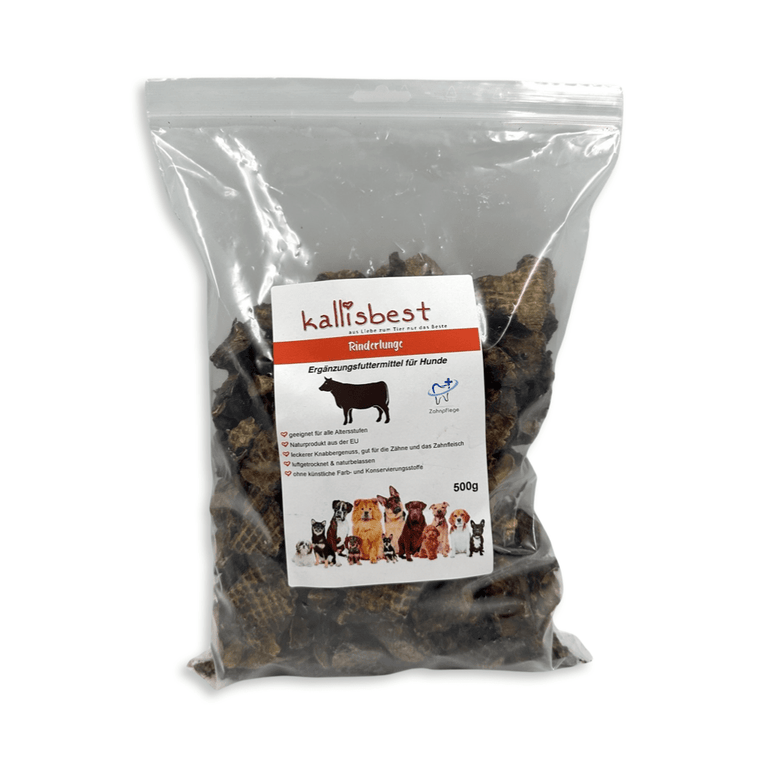 Rinderlungen Stücke / Streifen, für Hunde, im Ofen schonend getrocknet - Kallisbest