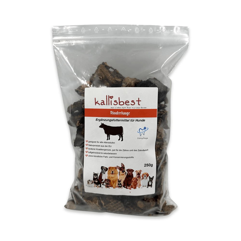 Rinderlungen Stücke / Streifen, für Hunde, im Ofen schonend getrocknet - Kallisbest