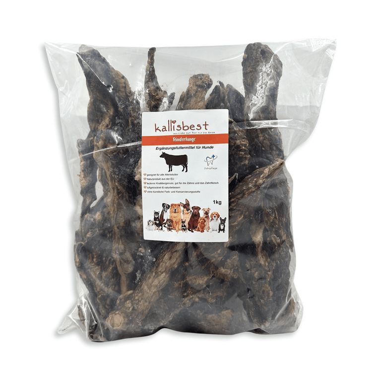 Rinderlungen Stücke / Streifen, für Hunde, im Ofen schonend getrocknet - Kallisbest