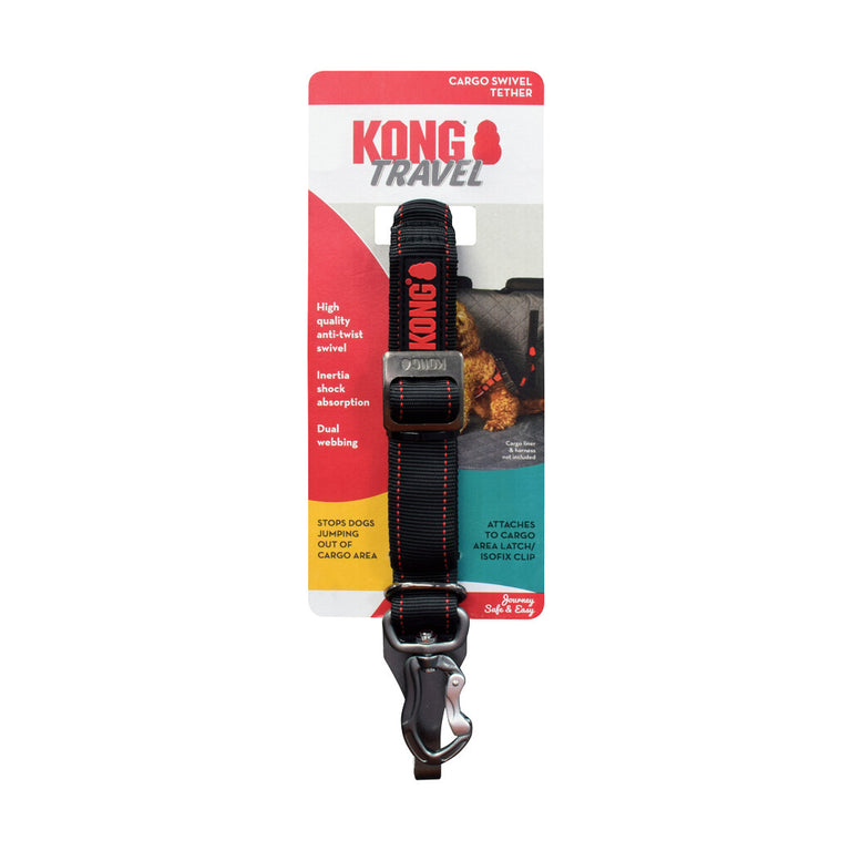 KONG Travel Cargo Swivel Tether – Auto-Sicherheitsgurt für Hunde mit Drehkarabiner