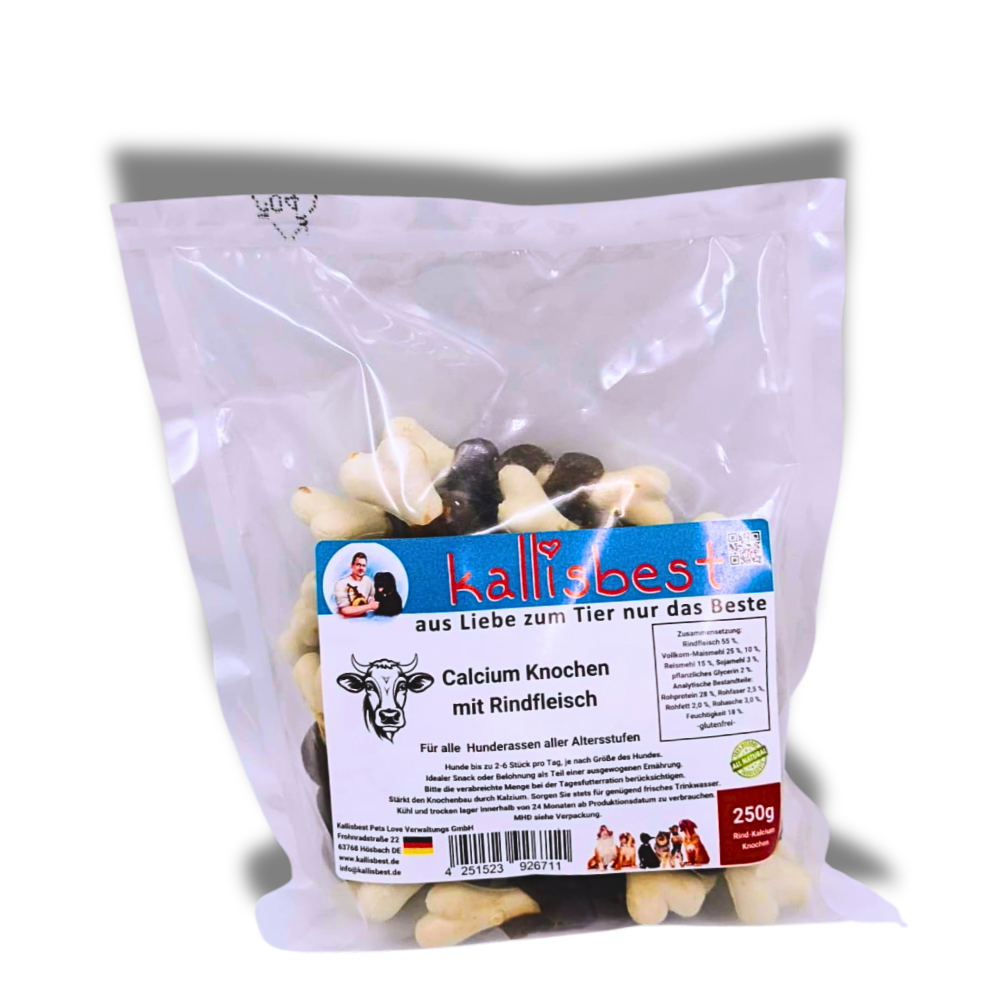 Calcium Knochen mit Rind, ummantelt für Hunde