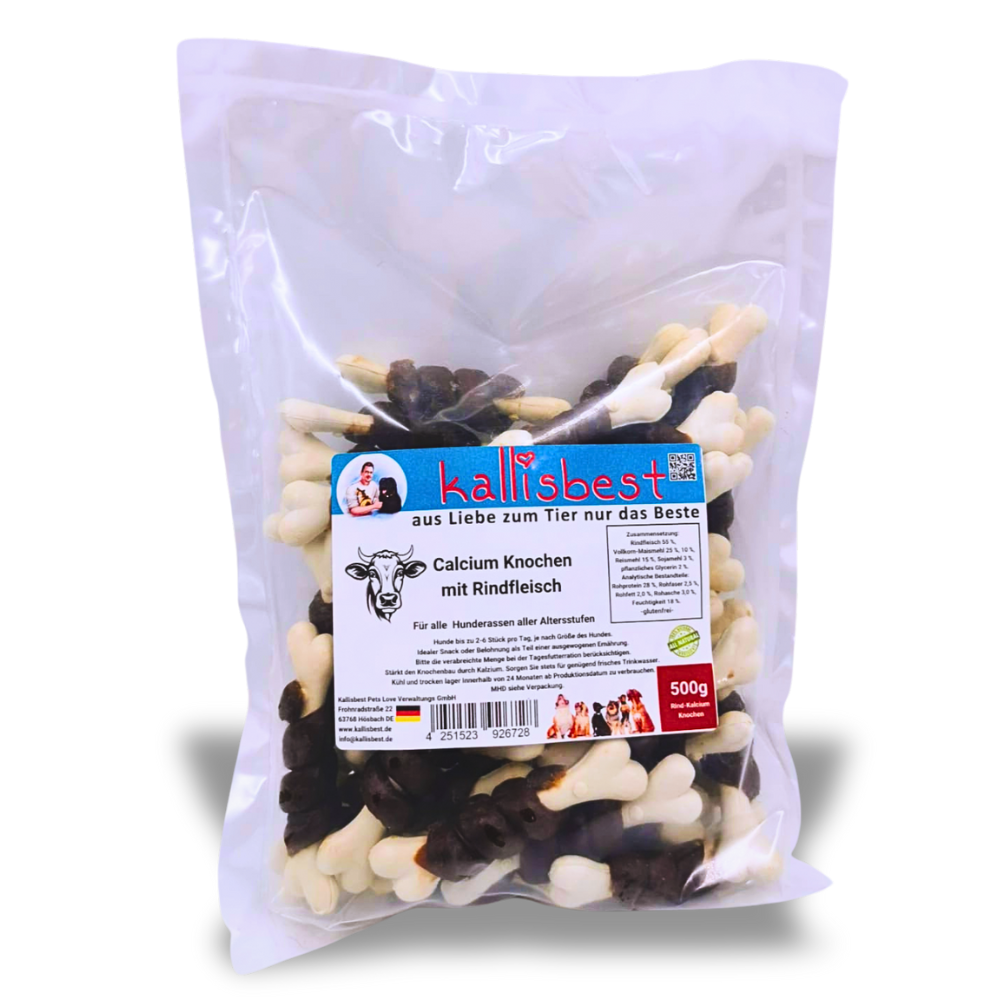 Calcium Knochen mit Rind, ummantelt für Hunde