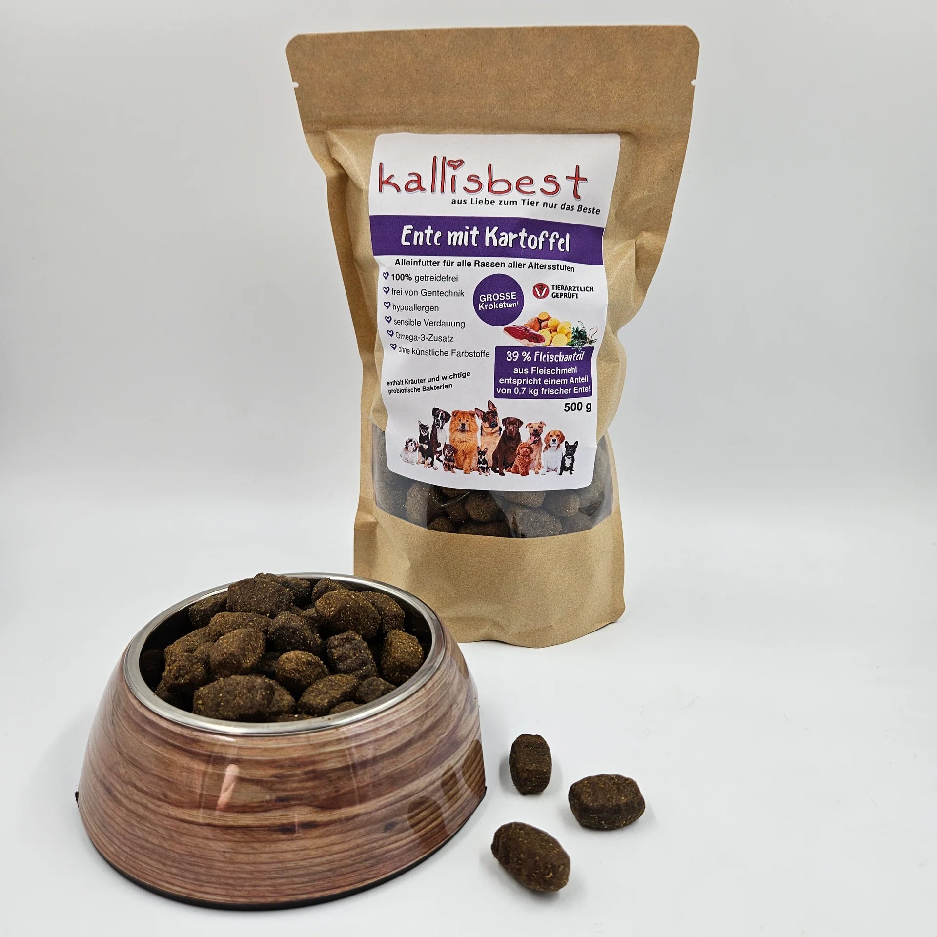 Probierpaket Hund große Kroketten/ Zahnpflegekroketten 4 + 1 Gratis á 500g + 200g 