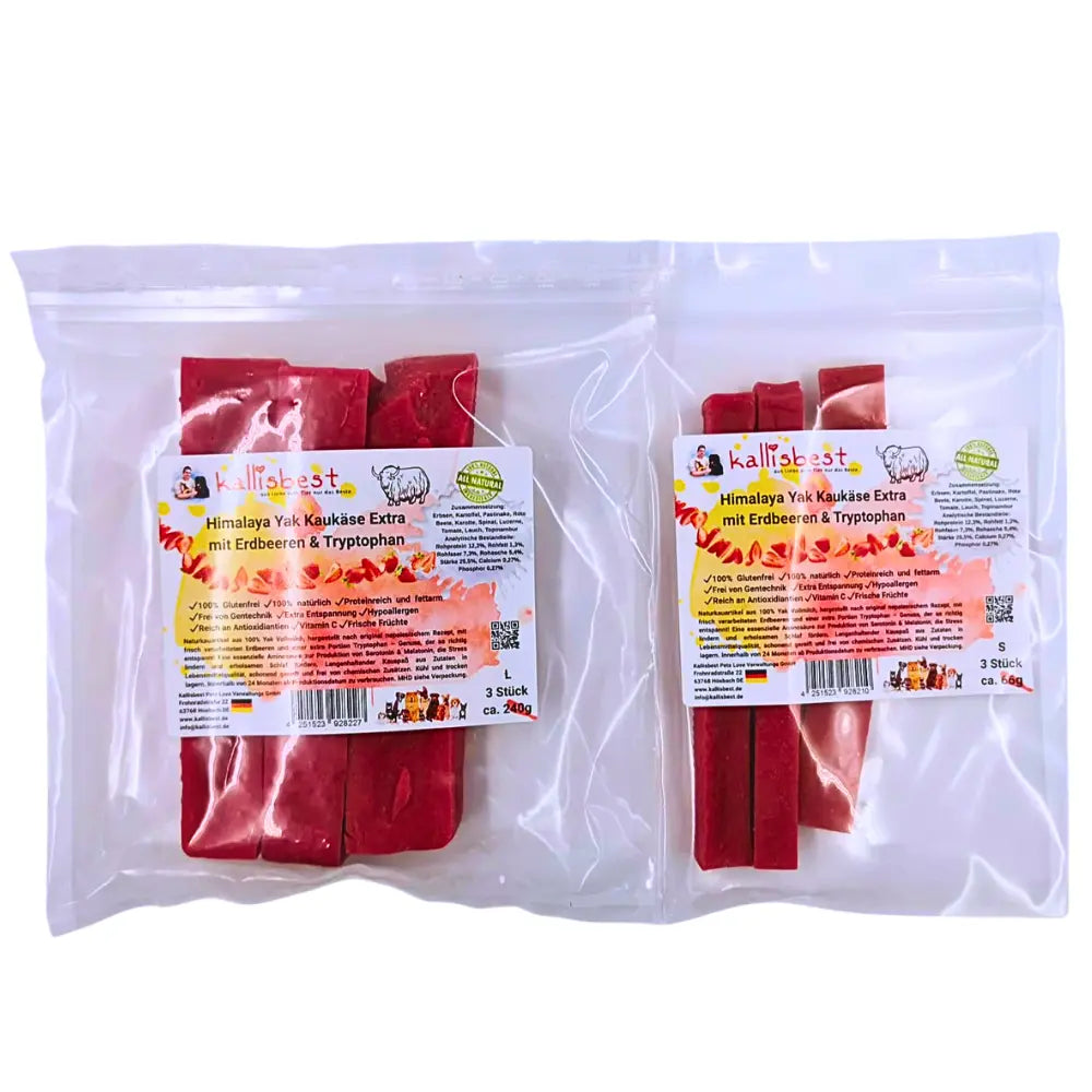 Himalaya Yak Kaukäse Extra mit Erdbeeren & Tryptophan für Hunde Kallisbest