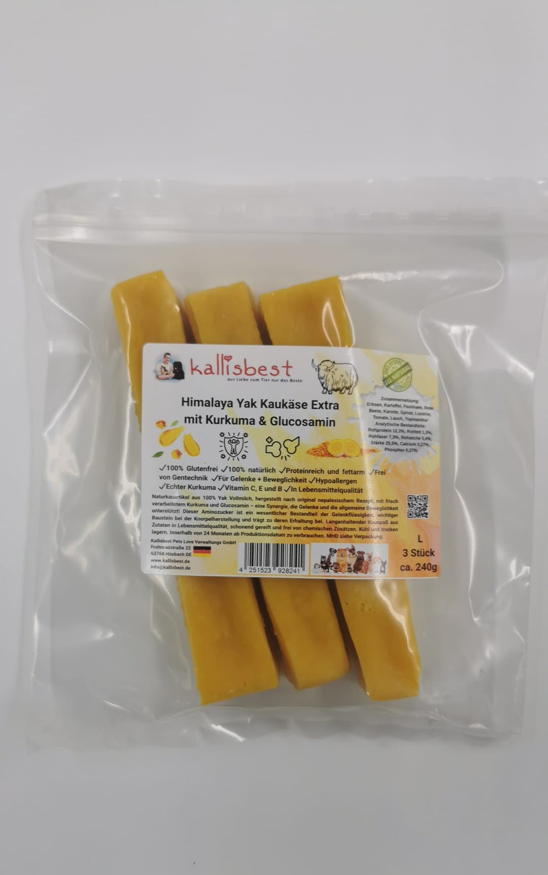 Himalaya Yak Kaukäse Extra mit Kurkuma und Glucosamin für Hunde - Kallisbest