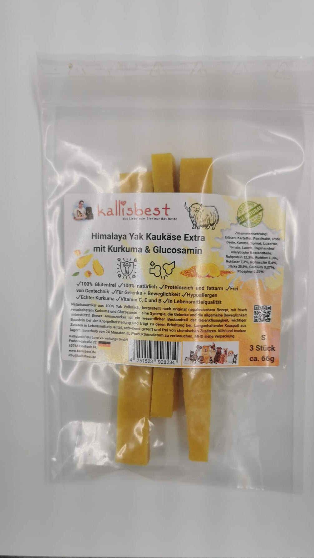 Himalaya Yak Kaukäse Extra mit Kurkuma und Glucosamin für Hunde - Kallisbest