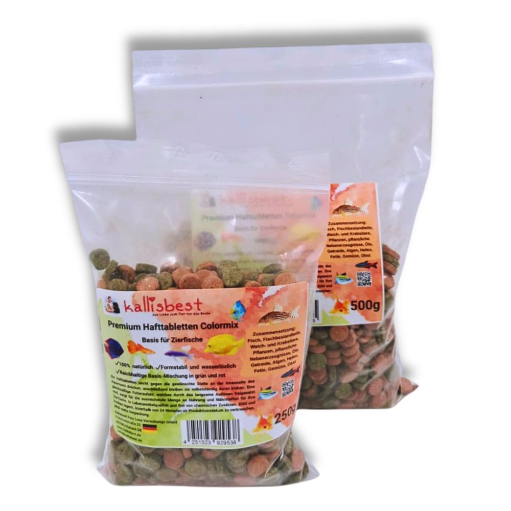 Premium Hafttabletten Colormix, grün und rot für Zierfische | Kallisbest