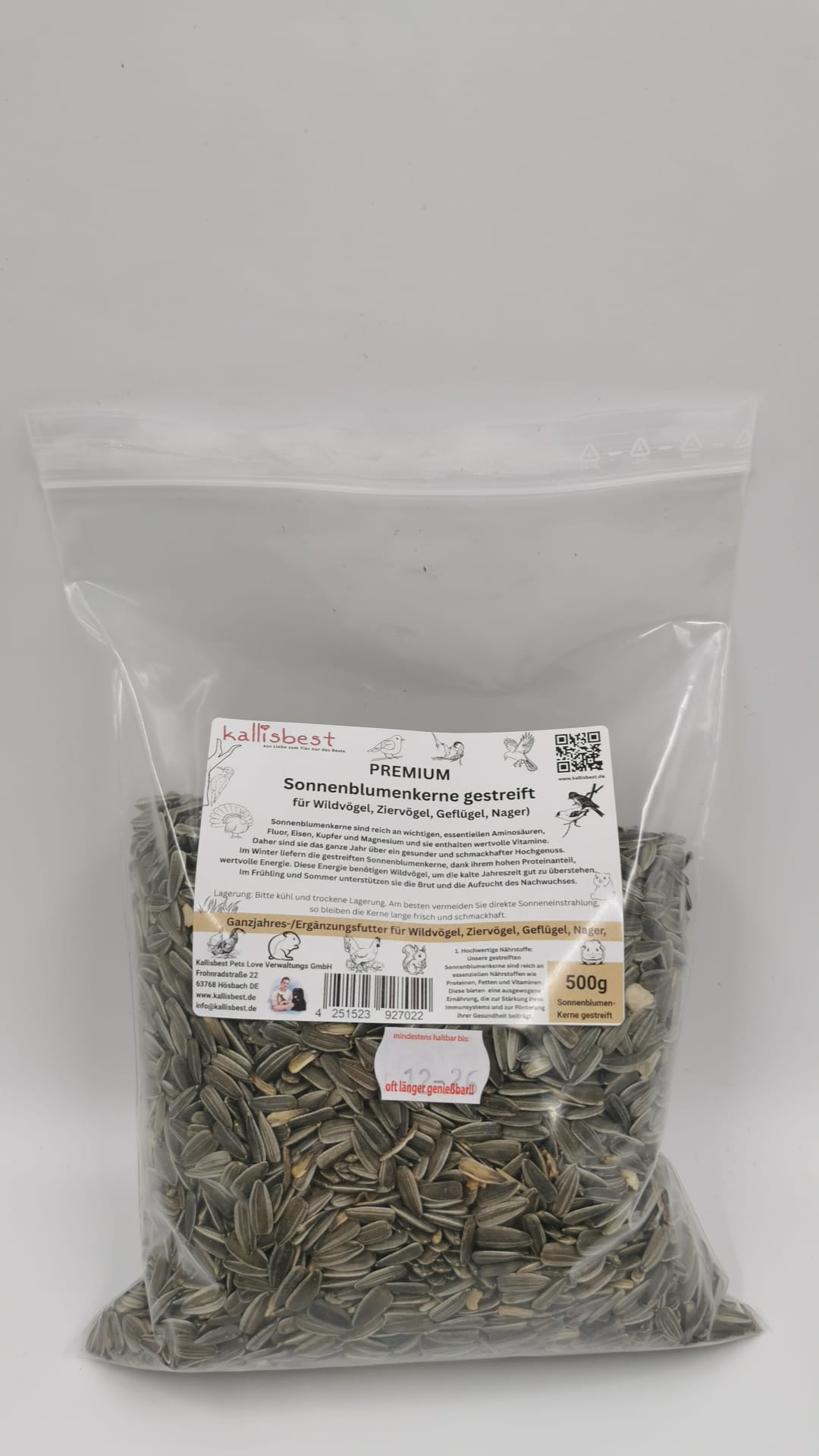 Premium Sonnenblumenkerne gestreift 500g - 25Kg - Kallisbest