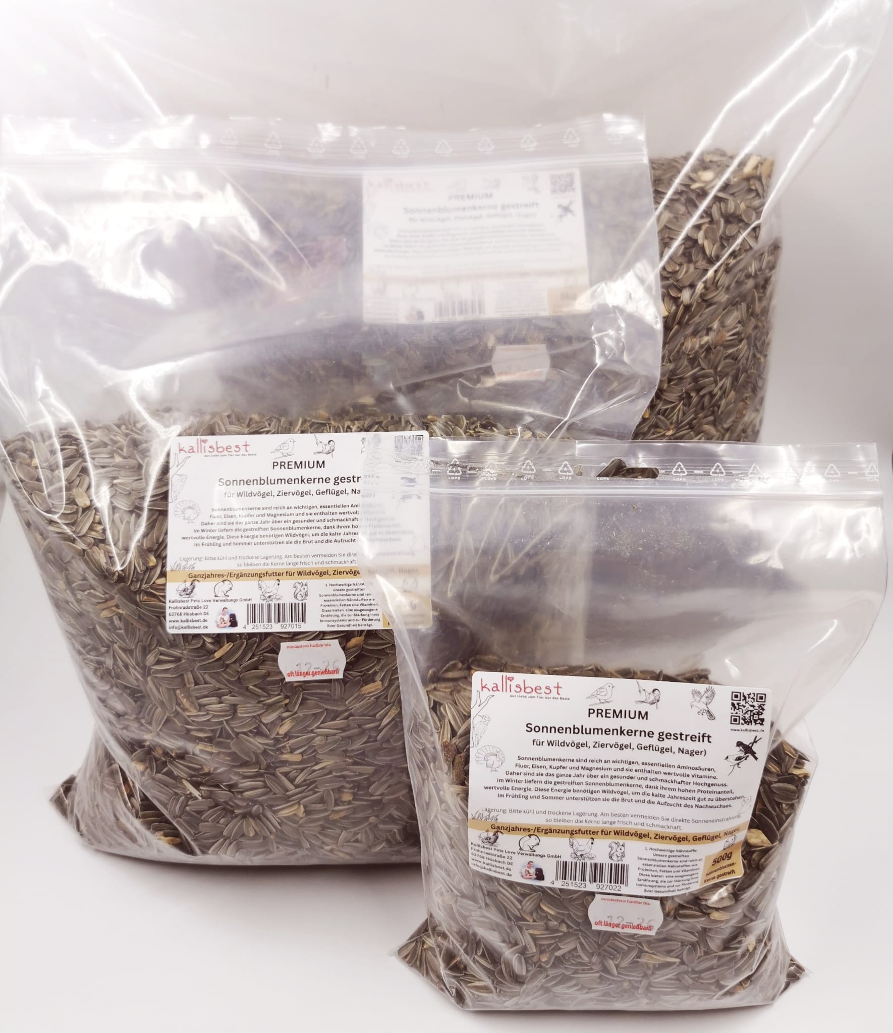 Premium Sonnenblumenkerne gestreift 500g - 25Kg - Kallisbest