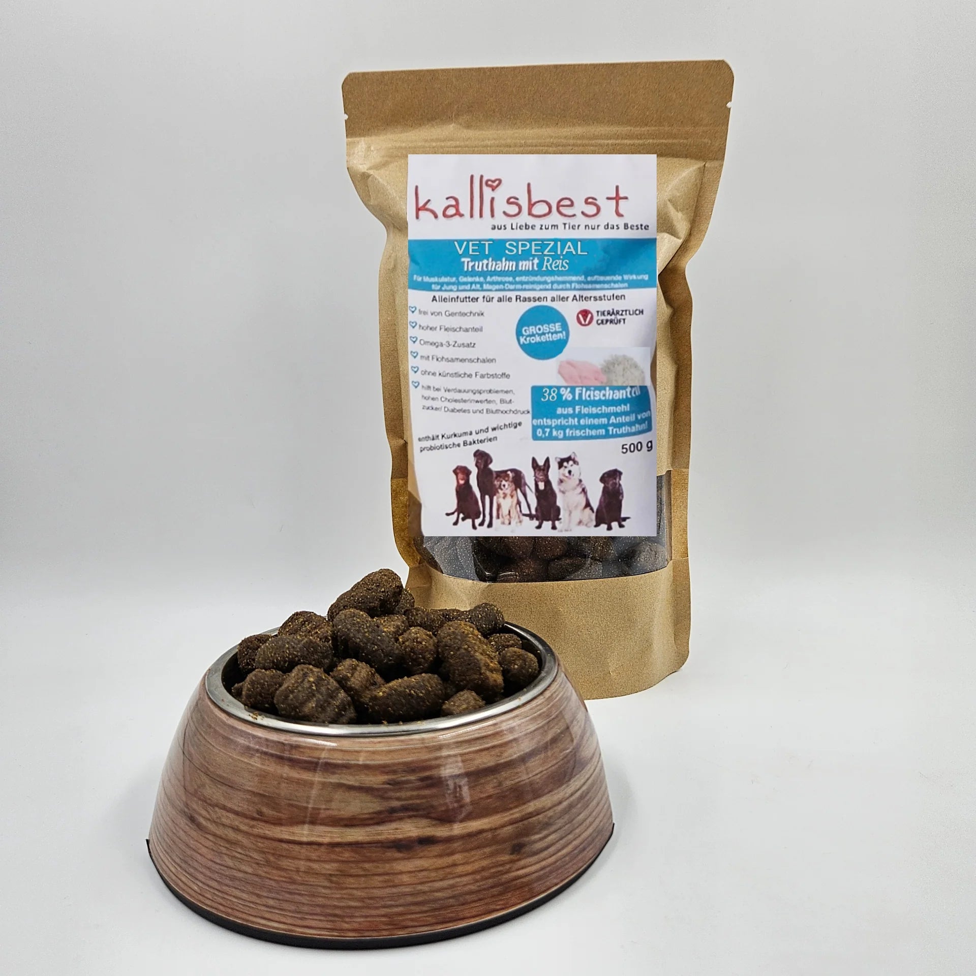 Probierpaket Hund große Kroketten/ Zahnpflegekroketten 4 + 1 Gratis á 500g + 200g 