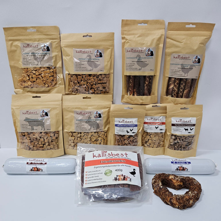 Halloween Snack-Bundle für Hunde, 12 Artikel in verschiedenen Sorten + 1 Naturkauartikel gratis