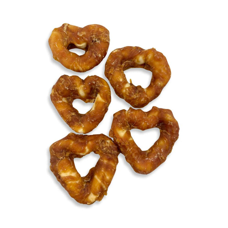 Herz im Hühnchen - und Entenfleischmantel S für Hunde im Sorten - Mix Sparpack 4x 5 Stück - Kallisbest