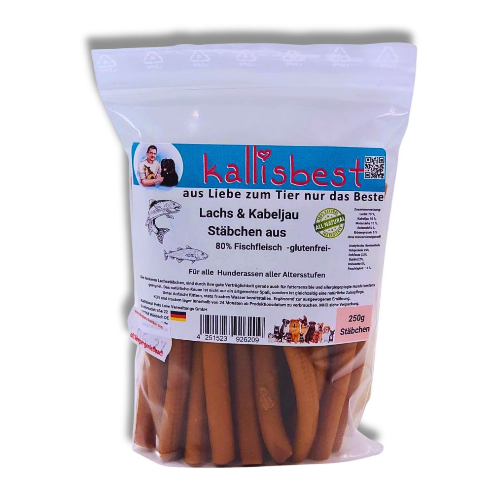 NEU  Lachs & Kabeljau Stäbchen aus Frischem Fleisch