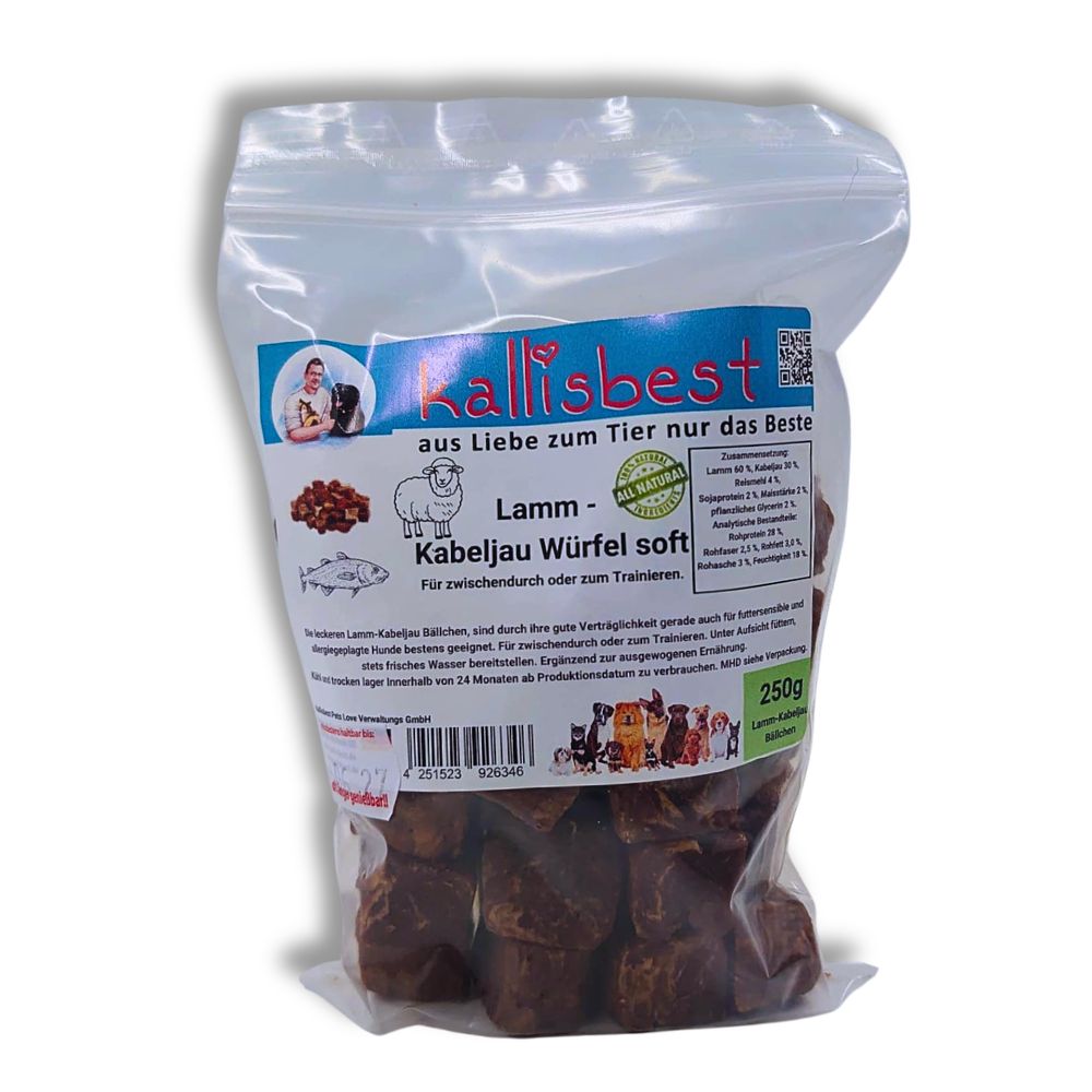 Lamm-Kabeljau-Fleischwürfel Soft für Hunde