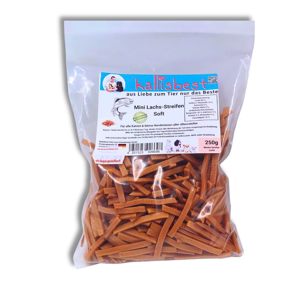 Neu Mini Lachs-Streifen  Soft für Katzen und kleine Hunde