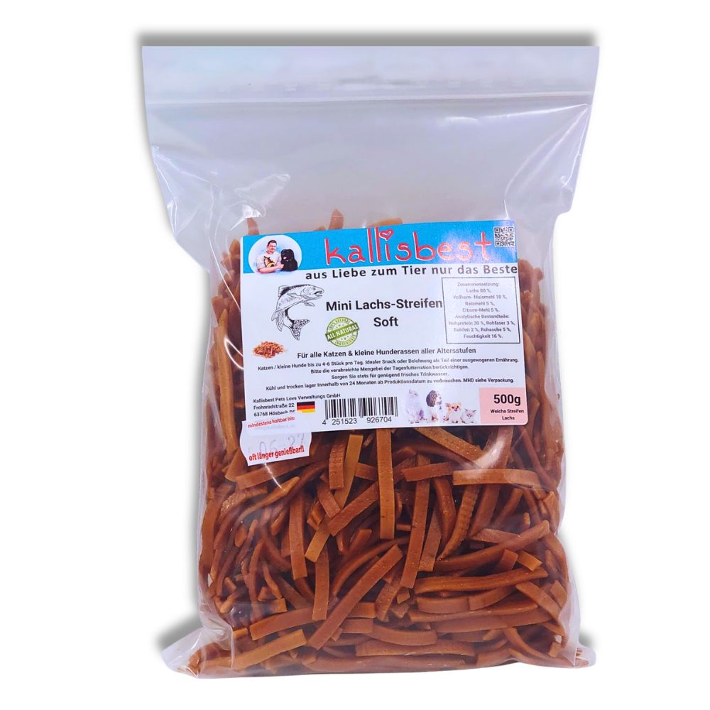Neu Mini Lachs-Streifen  Soft für Katzen und kleine Hunde