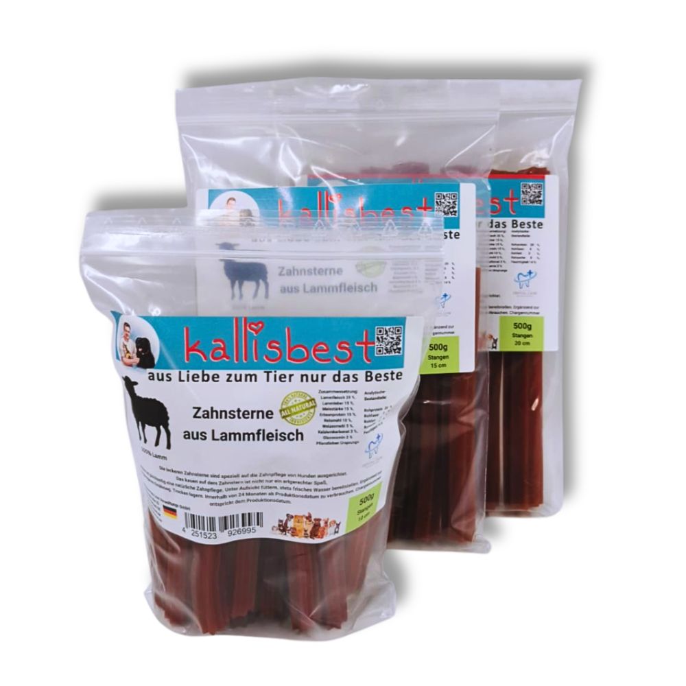 Zahnpflege-Sterne aus Lammfleisch für Hunde, sternförmig