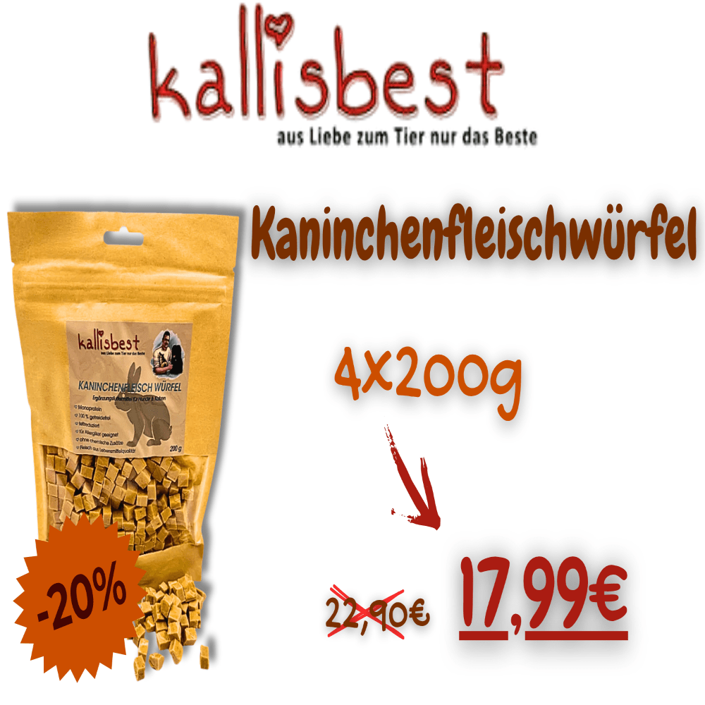 Kaninchenfleischwürfel, Getreidefrei 200g - Kallisbest