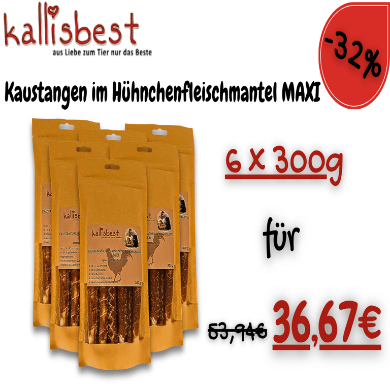 Kaustangen im Hühnchenfleischmantel MAXI 300g Small & Big - Kallisbest
