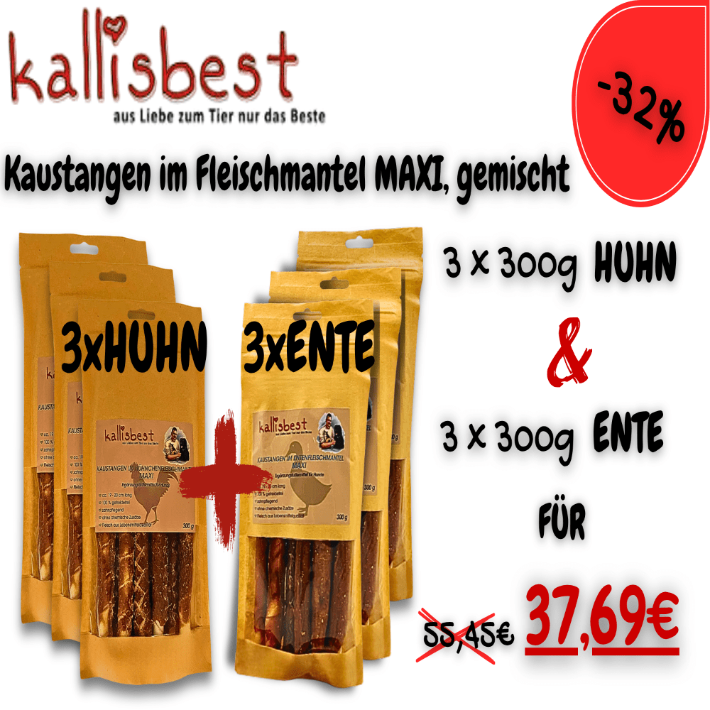 Kaustangen im Entenfleischmantel MAXI 300g ca. 20cm Small & Big - Kallisbest