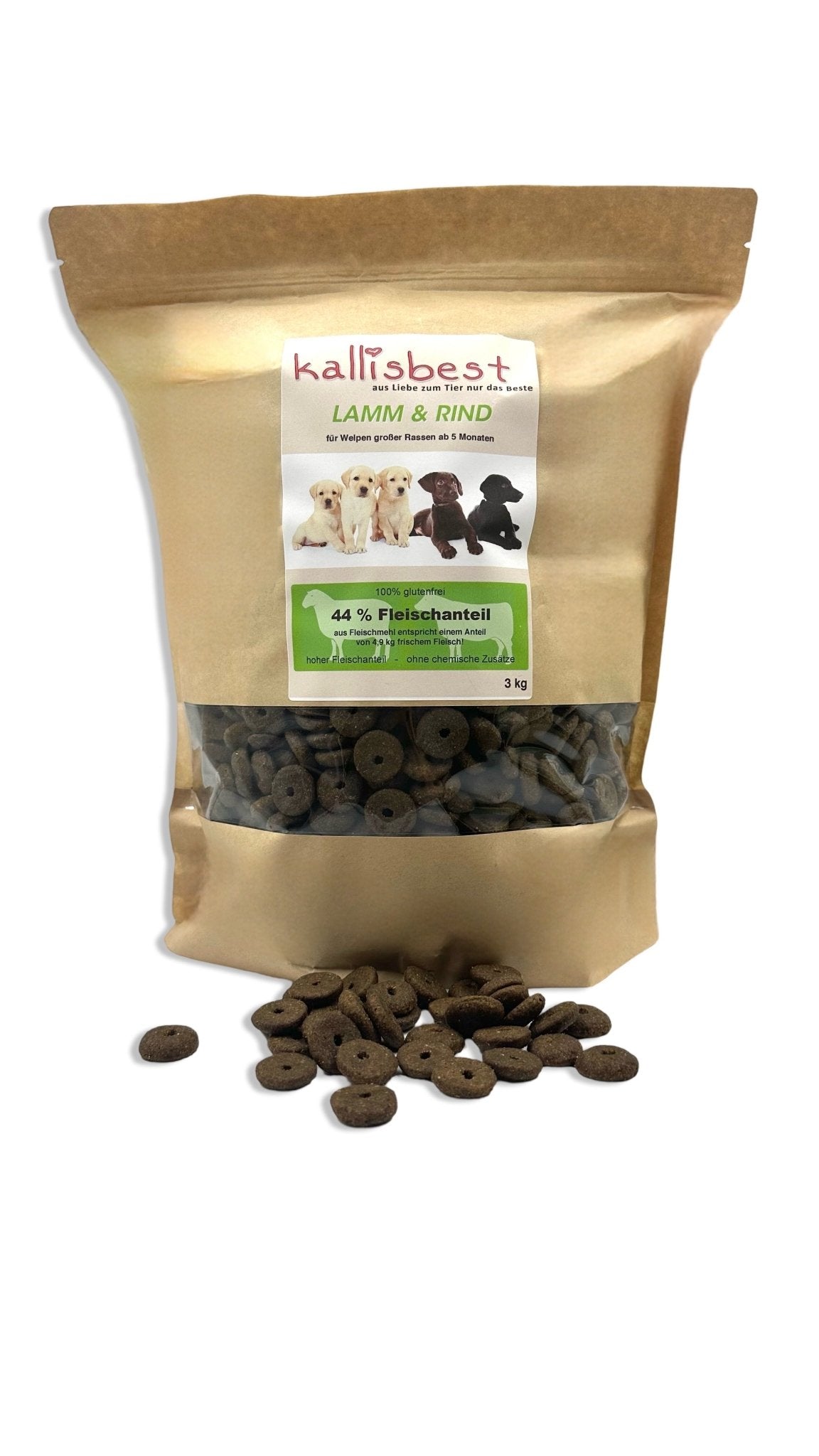Neu! Lamm & Rind Welpenfutter für mittlere & große Rassen ab 6 Wochen - Kallisbest