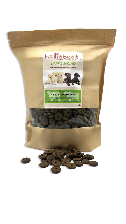 Neu! Lamm & Rind Welpenfutter für mittlere & große Rassen ab 6 Wochen - Kallisbest
