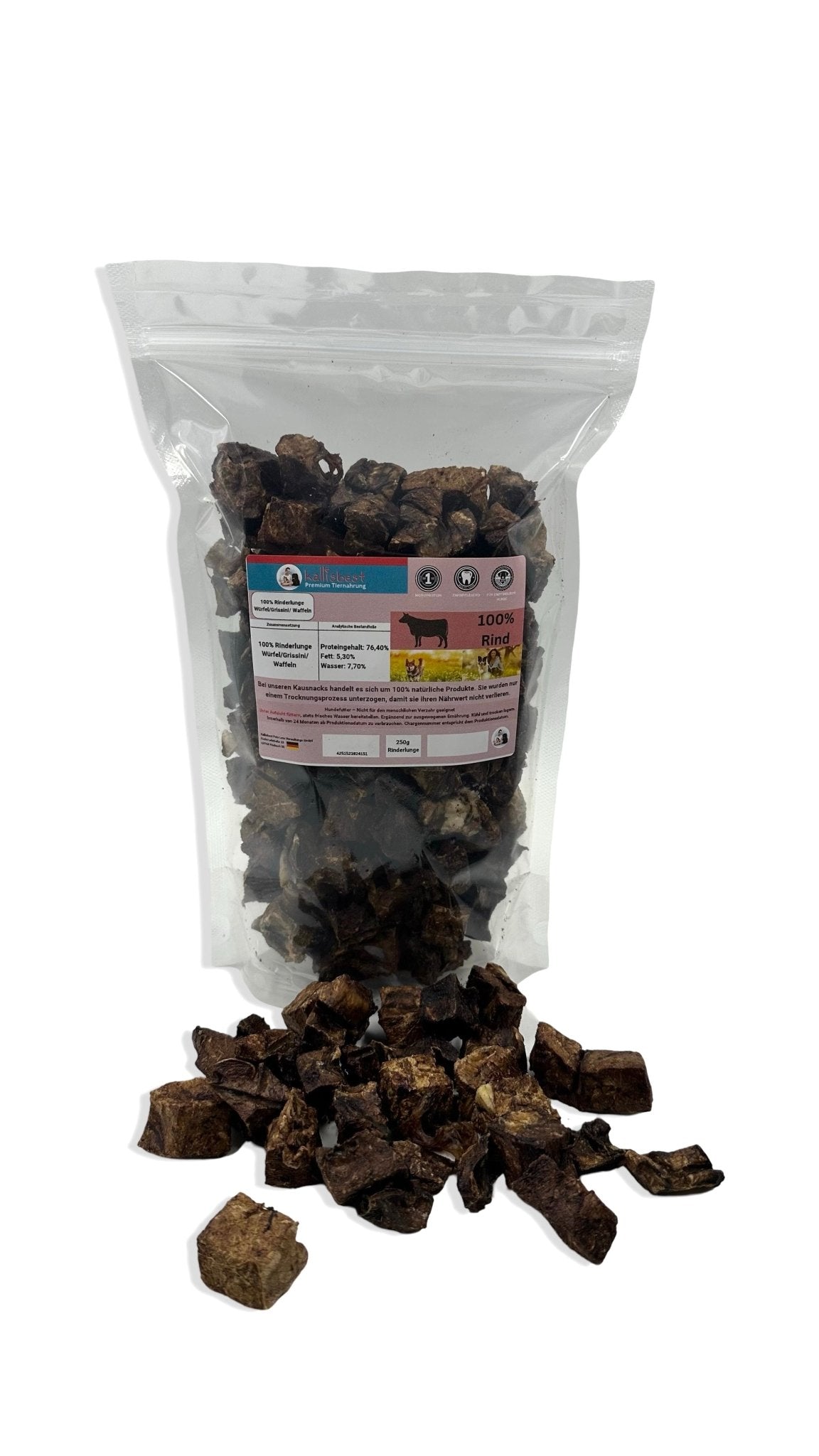 Rinderlungen Häppchen, getrockneter Kauartikel aus 100 % Rind, von Deutschland - Kallisbest
