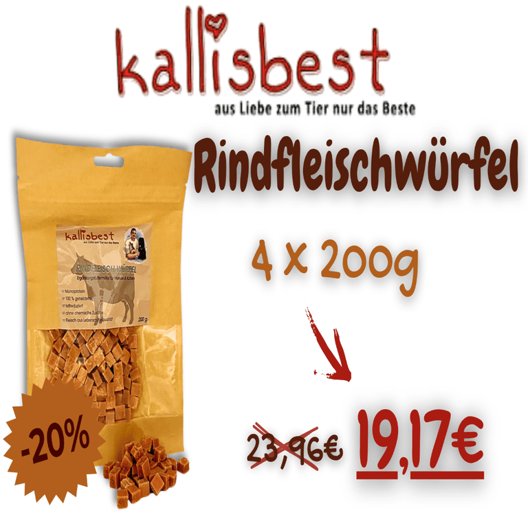 Rindfleischwürfel Soft Getreidefrei 200g - Kallisbest